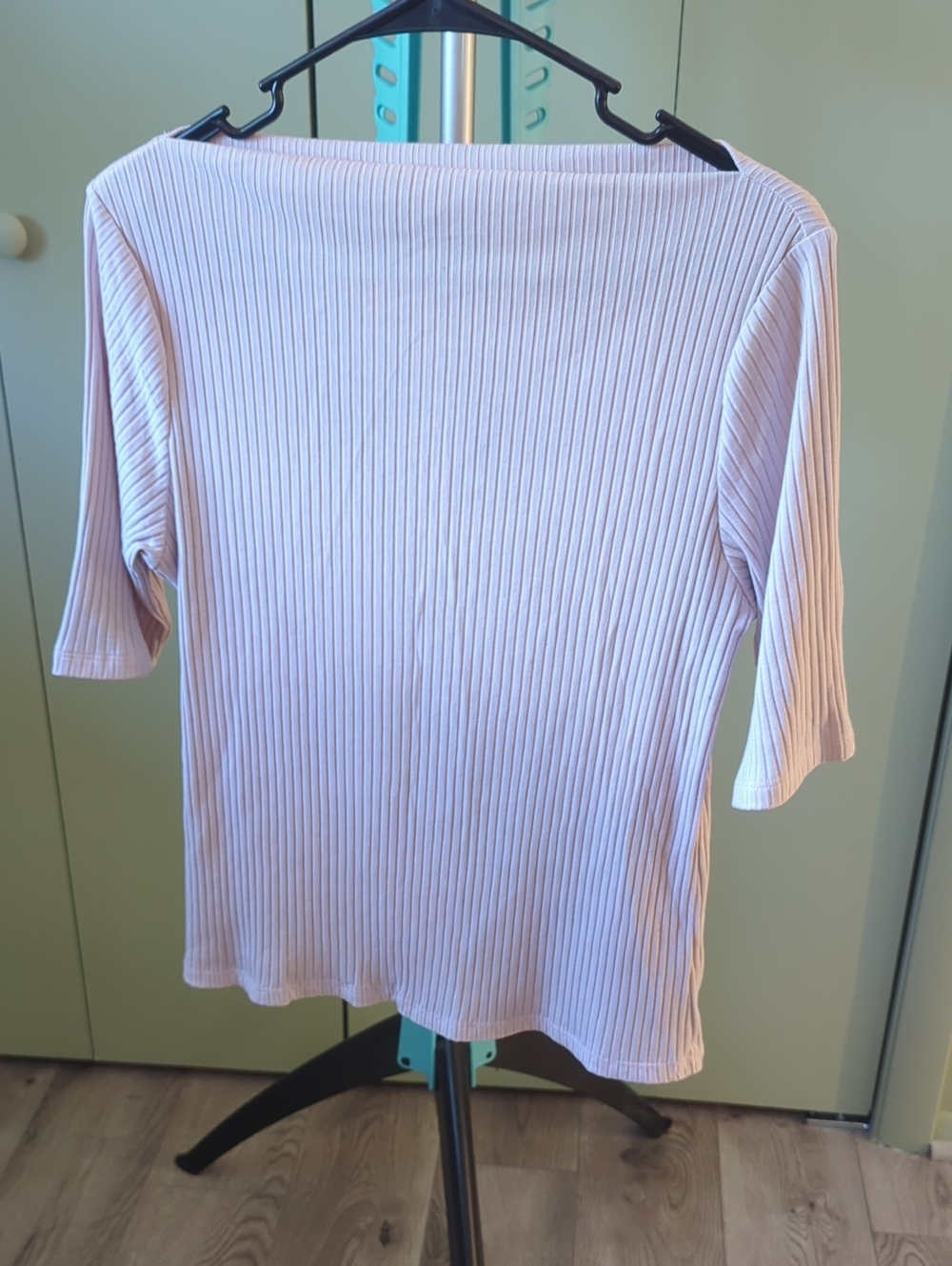 Old Navy Light Lilac Ribbed Boatneck Short-Sleeve Top